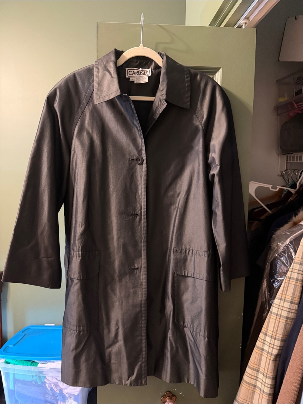 Carlisle Black Single-Breasted Trench Coat